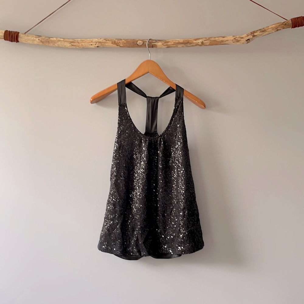 3 for $20 || Express size S sequined racerback dressy black top